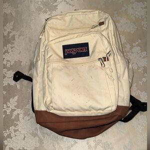 JanSport Classic Cream and Brown Backpack